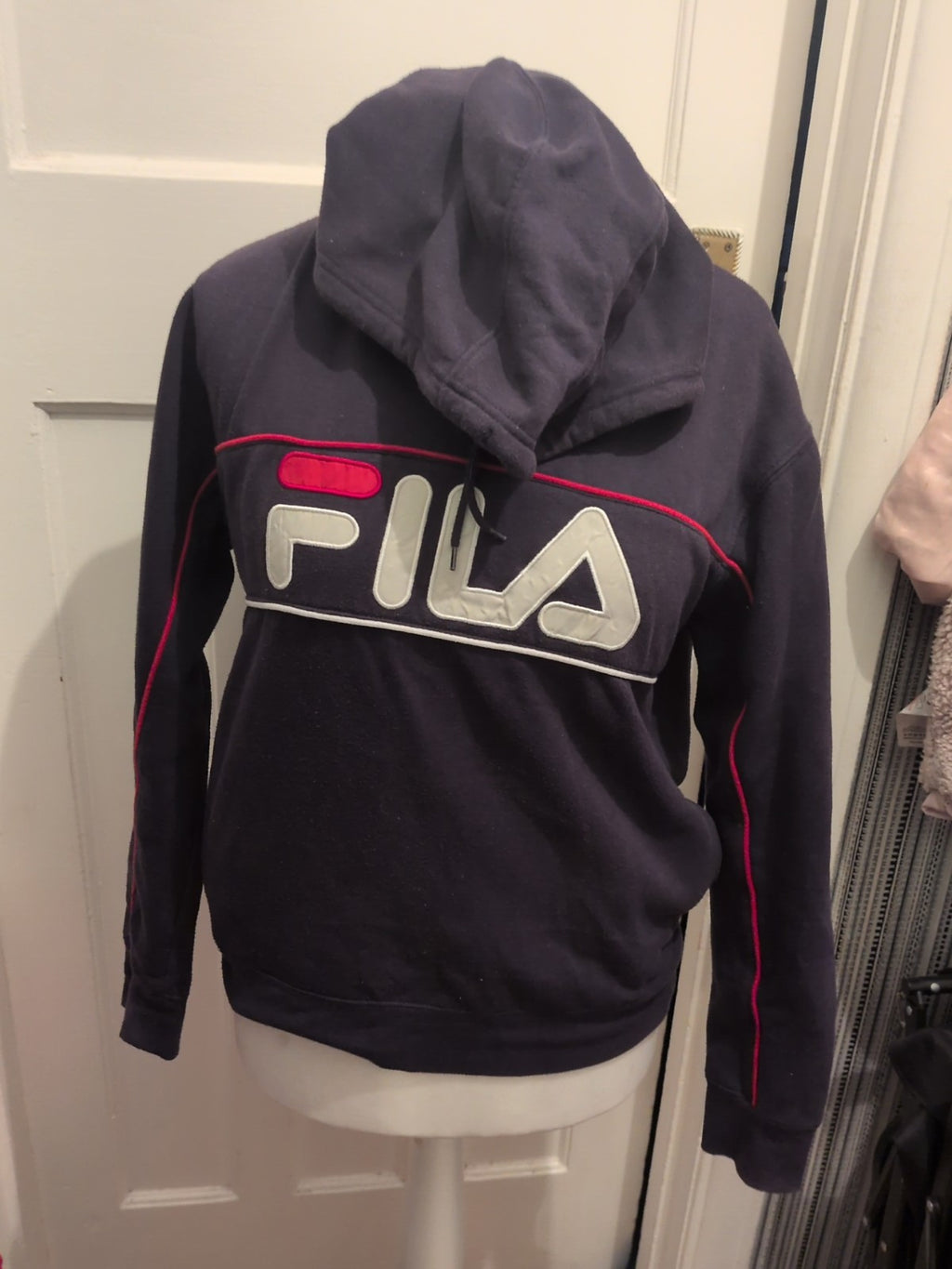Fila Medium Navy Print Pullover Hoodie
