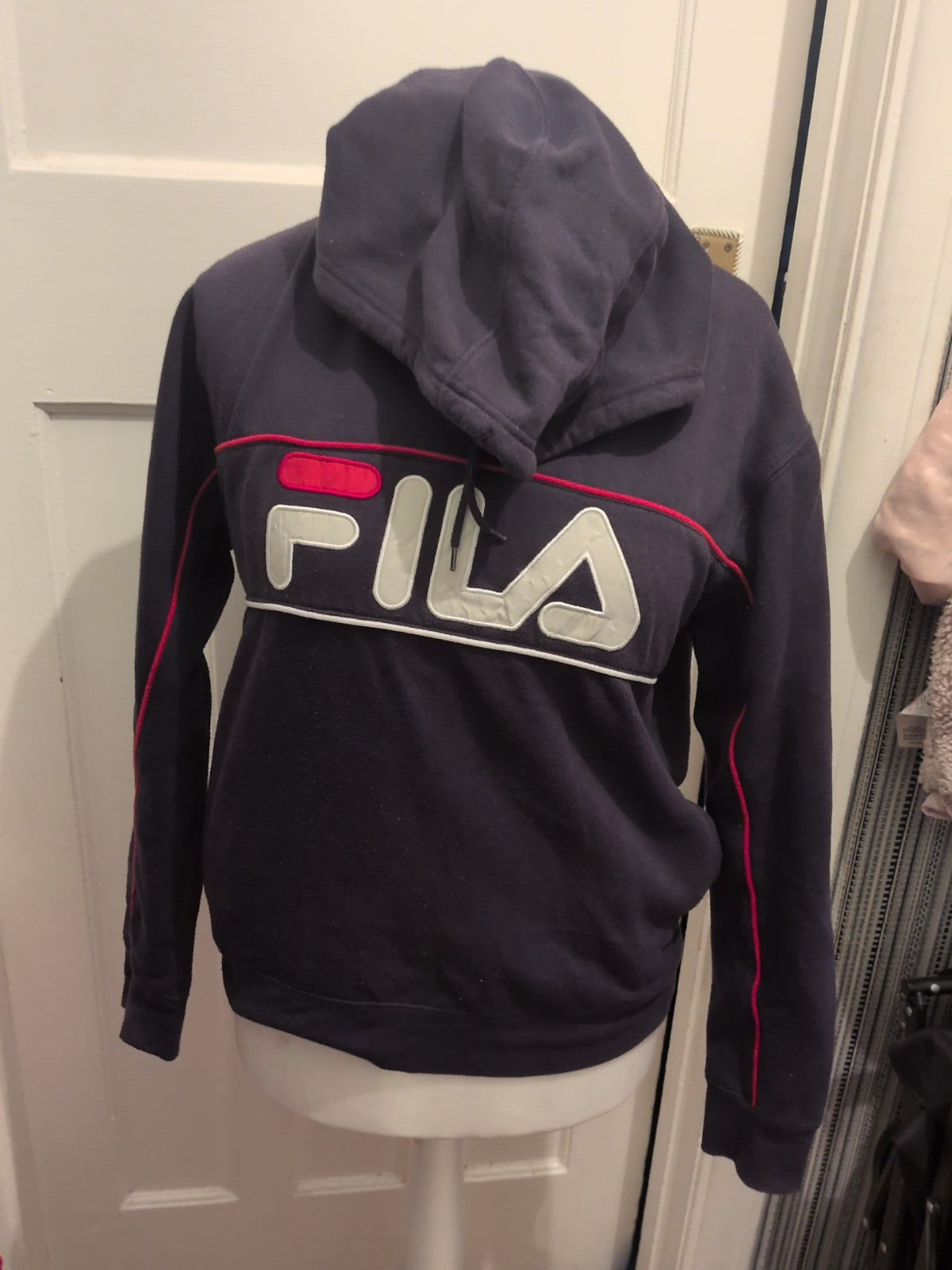 Fila Medium Navy Print Pullover Hoodie