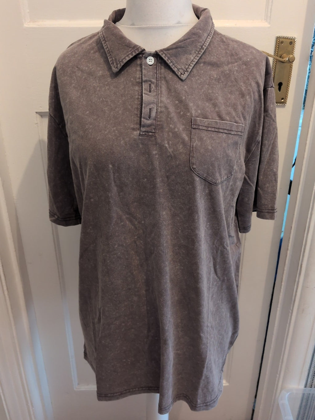 XL Brown With Part Fleck Short Sleeve Polo