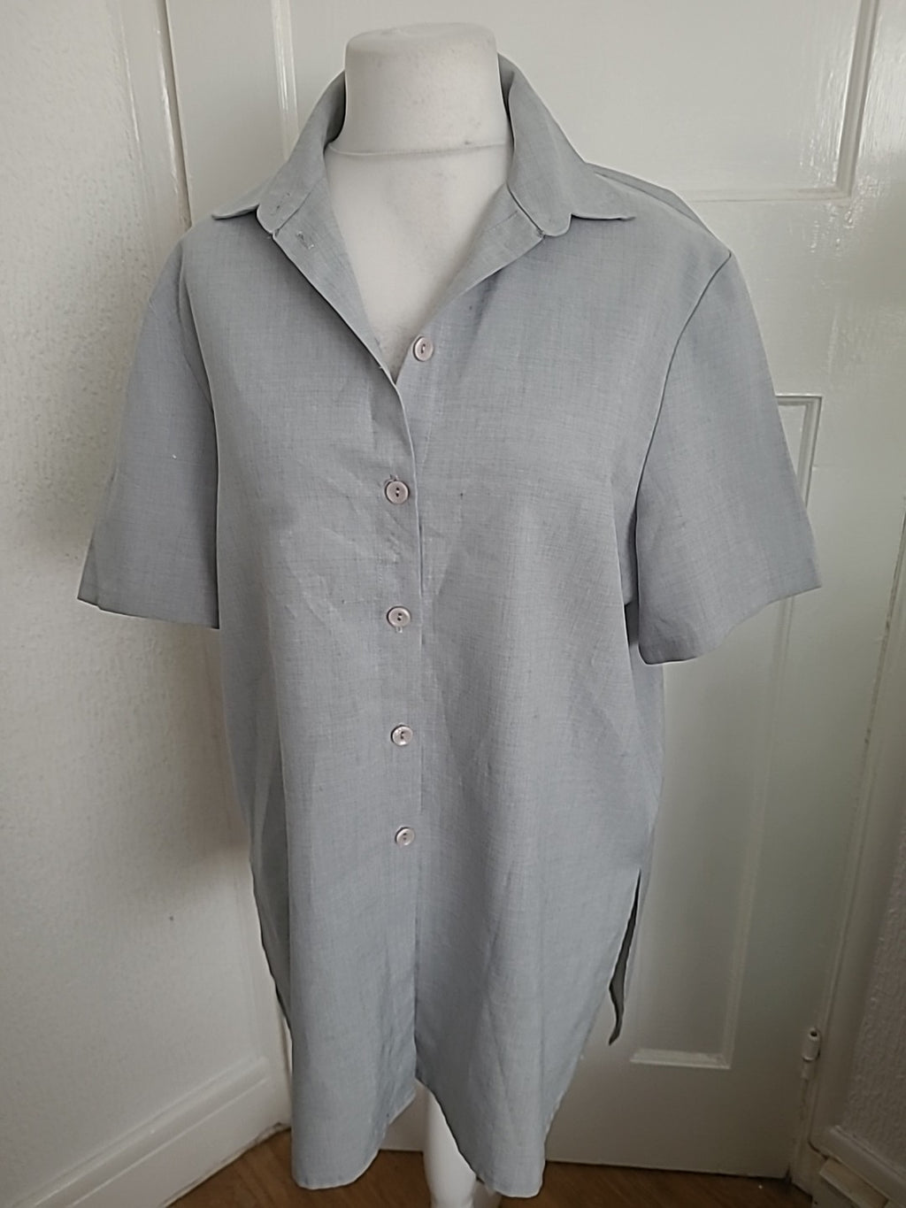 Mens Christian Marcus Size 18" Grey Short Sleeved Shirt