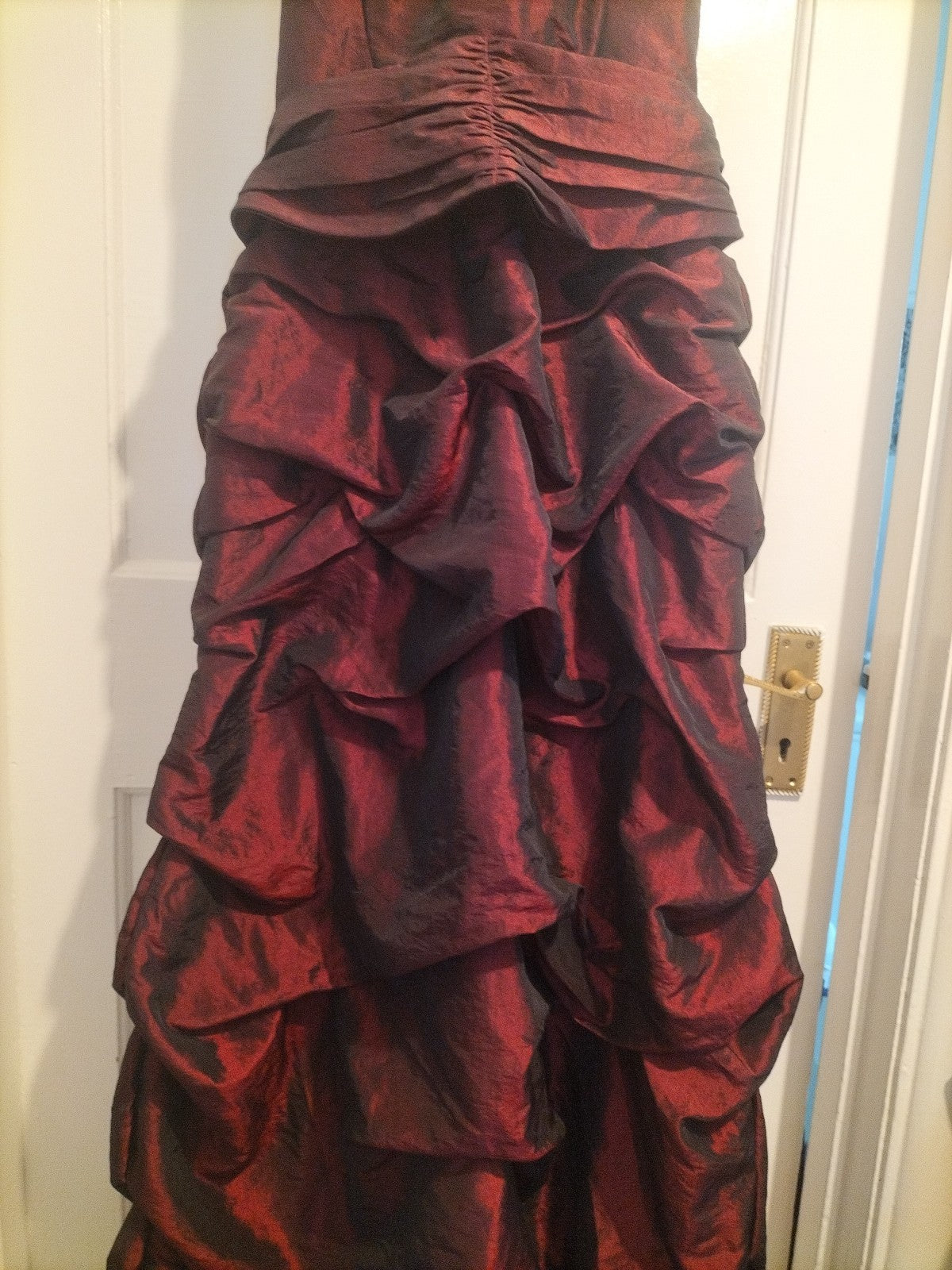 Ladies Charas Size 10 Deep Burgundy Corset Back Long Length Dress