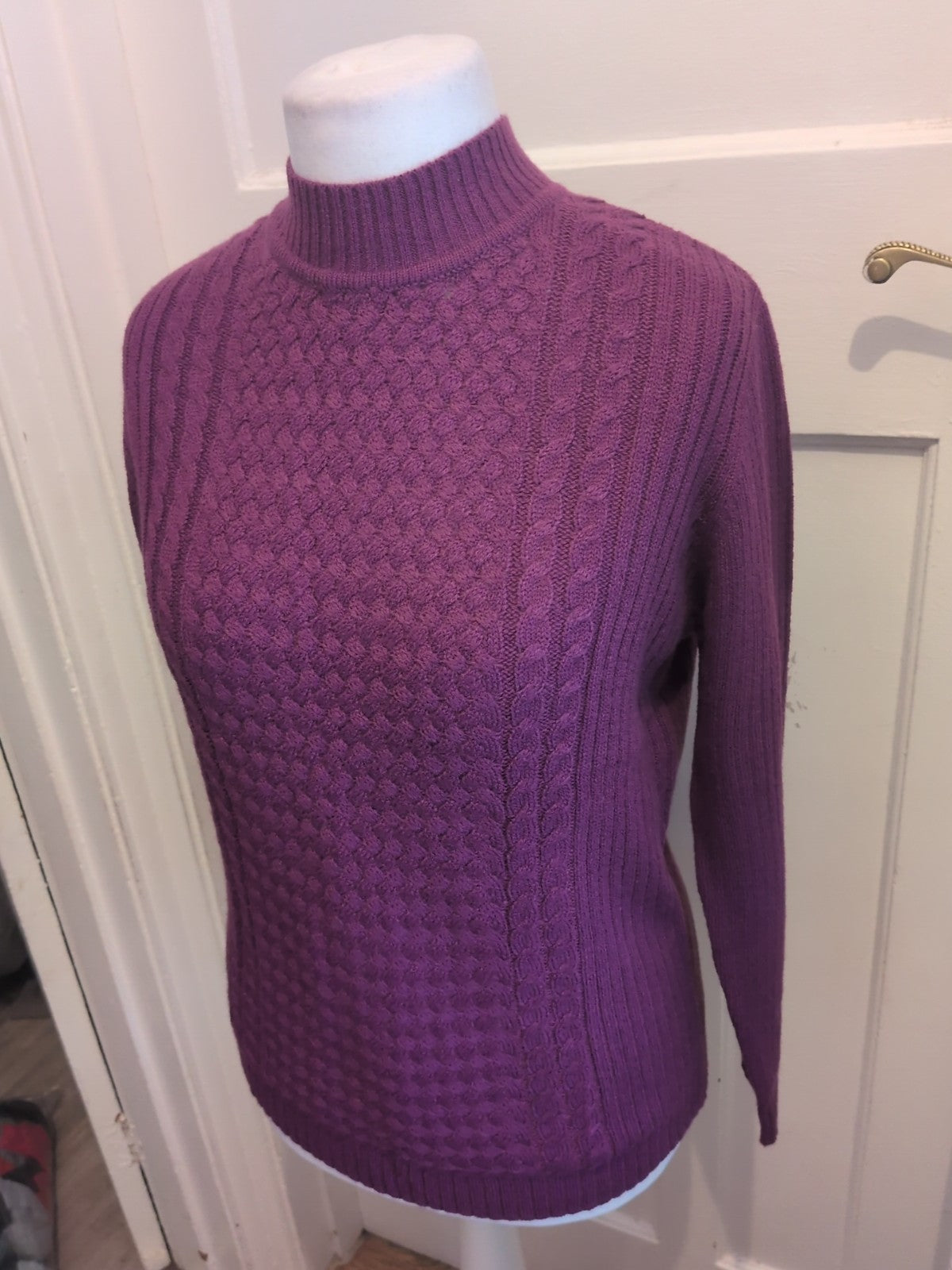 Isle Essentials 14-16 Purple Cowl Neck Jumper