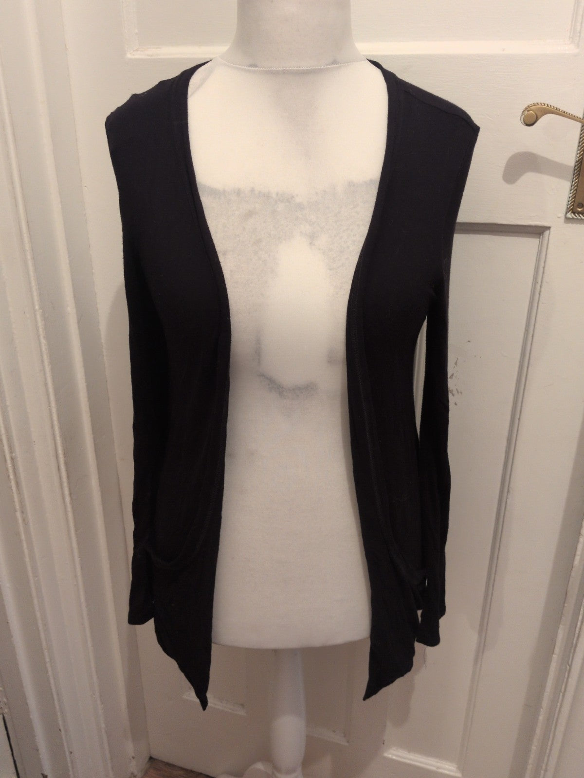 New Look 14 Black Long Sleeve Open Blouse