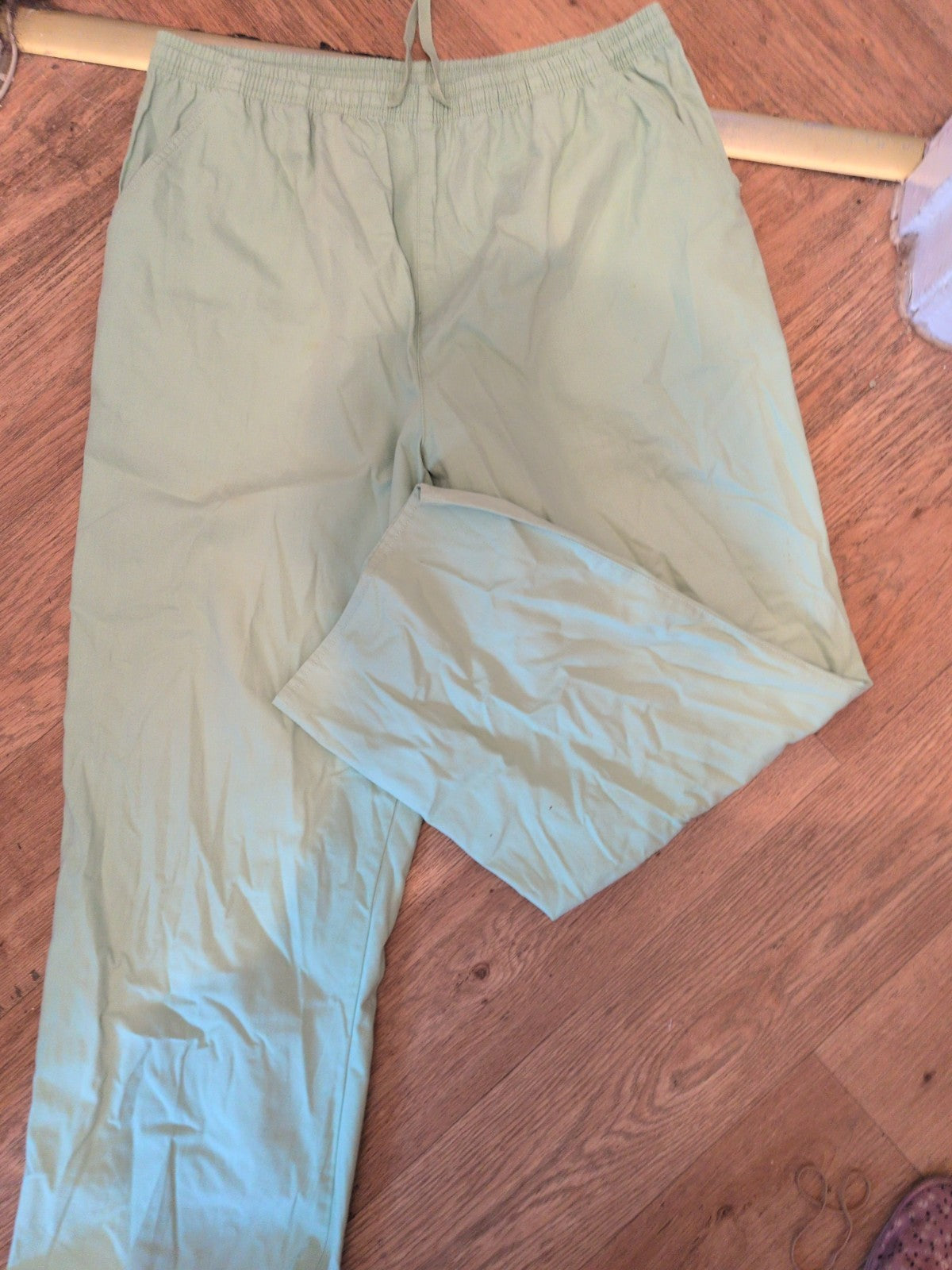 Damart 20 Green Elasticated Straight Leg Trousers Chino