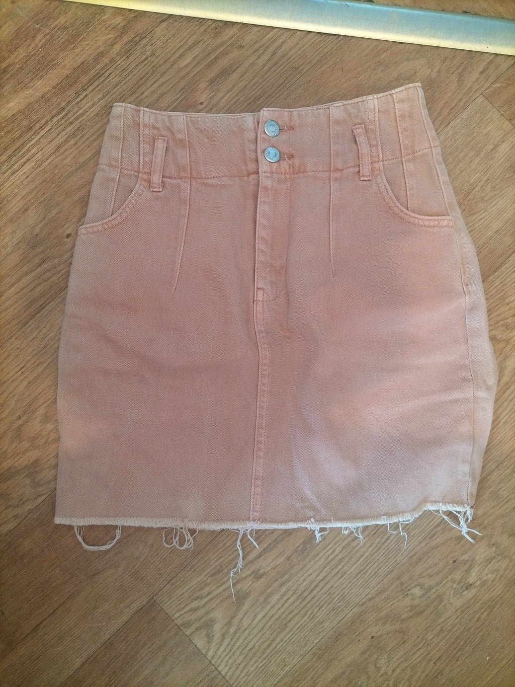 Topshop 6 Pink Denim Straight Skirt