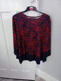 Ladies Jessica Graaf 3/4 Sleeve Red/ Navy Top Size XL Free Delivery