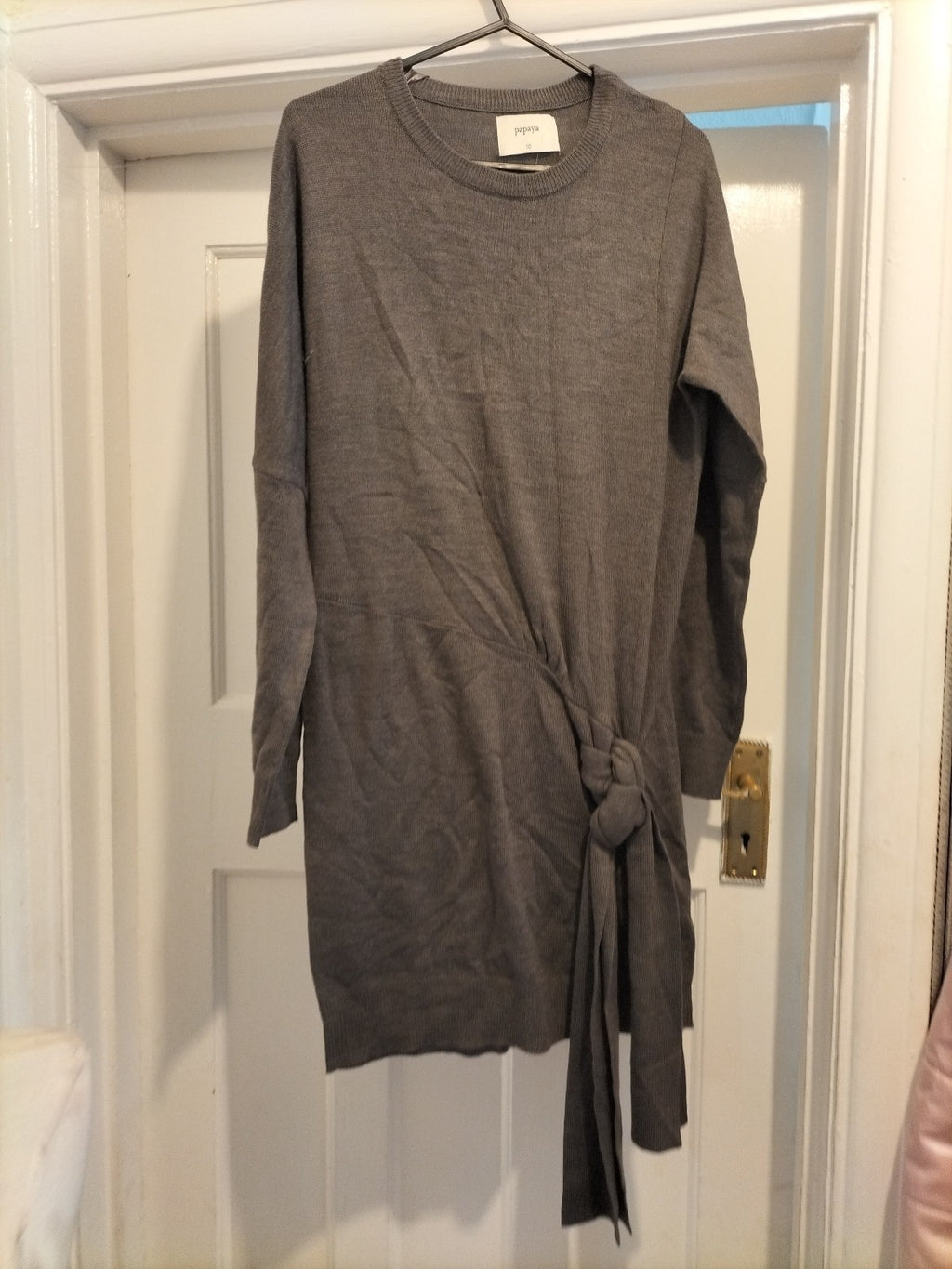 Ladies Papaya Size 10 Grey Long Sleeved Lightweight Jumper Dress