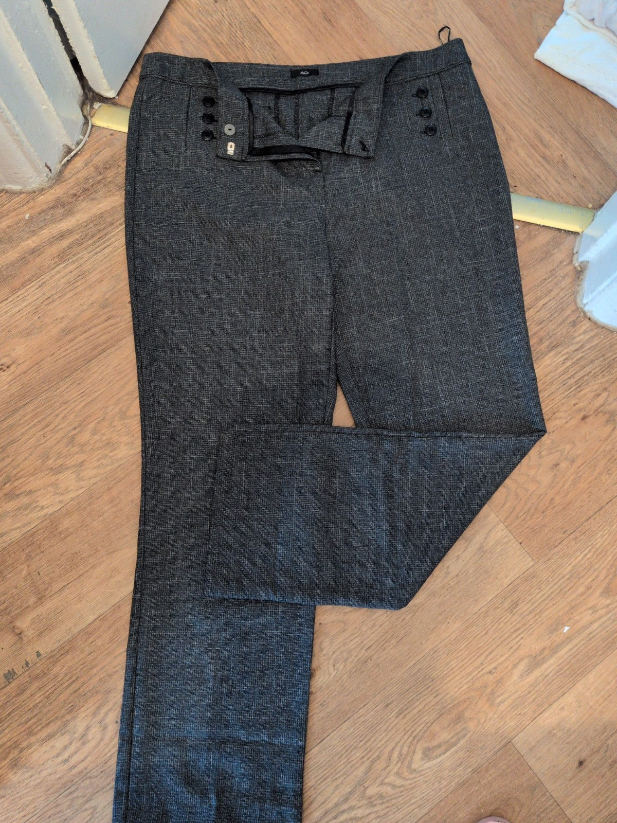 M&Co 18 Grey Flecked Smart Trousers