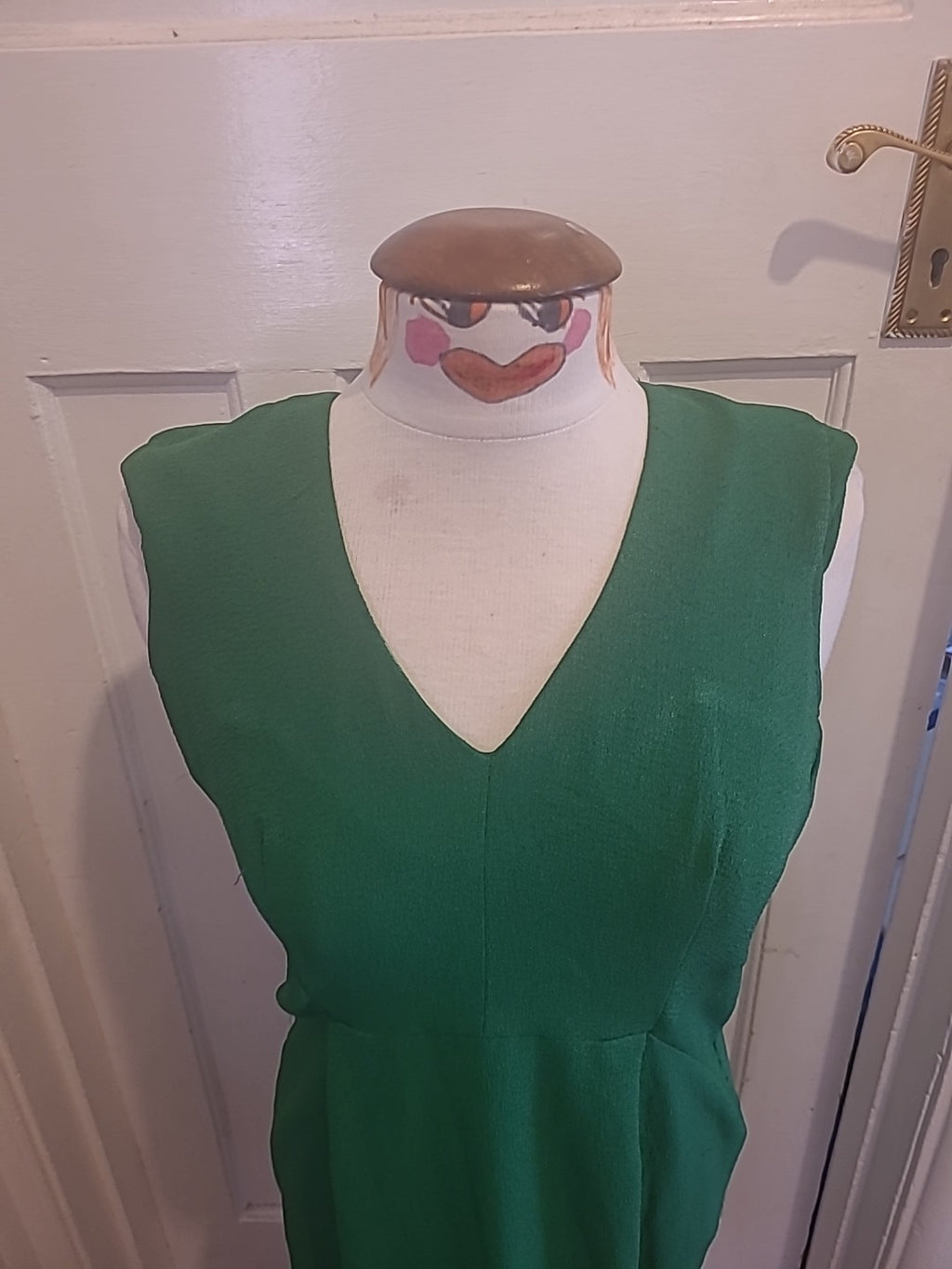 Ladies H&M US 8 Bottle Green Short Sleeve Dress