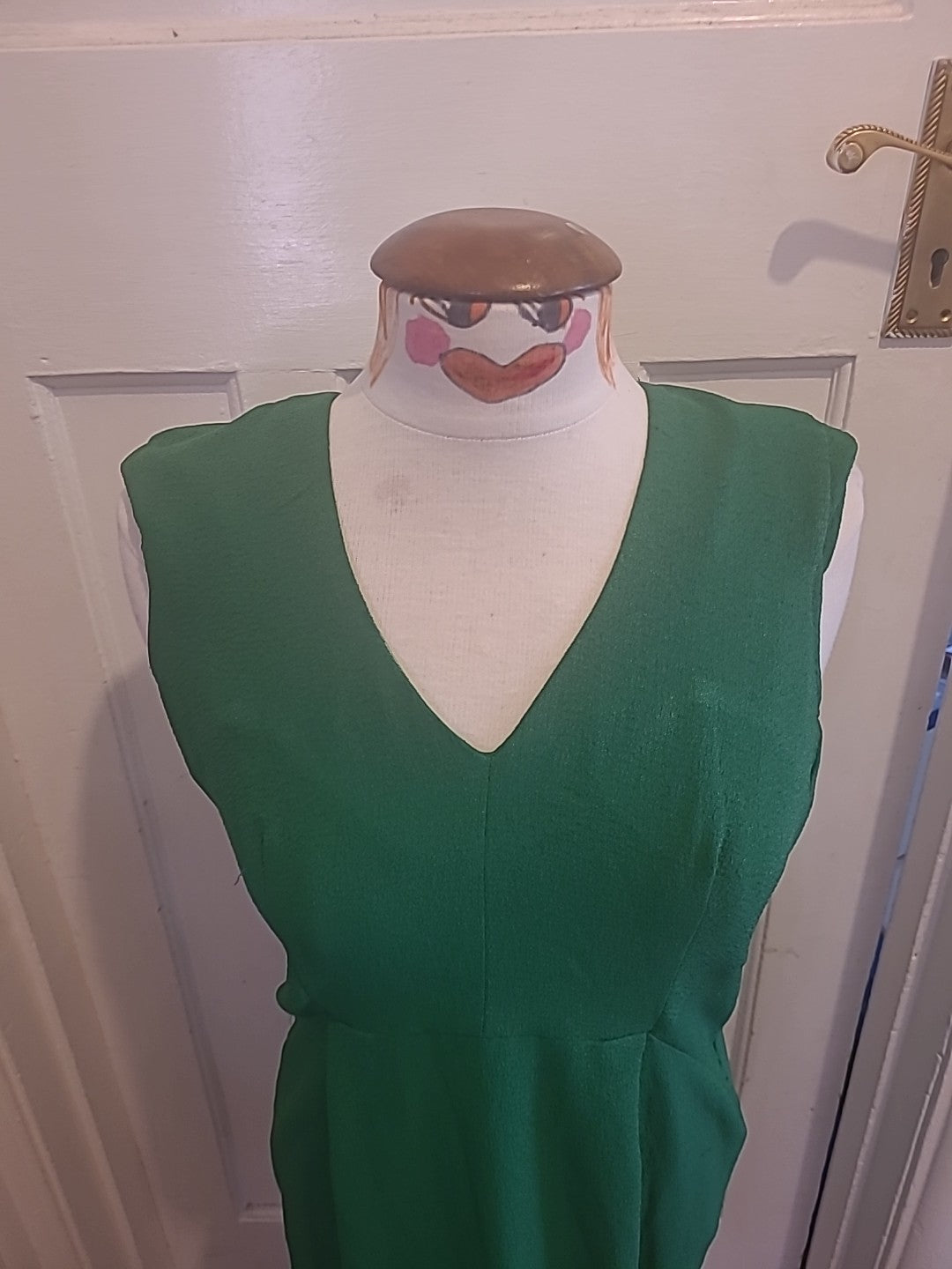 Ladies H&M US 8 Bottle Green Short Sleeve Dress