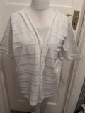 Evans 26/28 White Short Sleeve Buttoned Blouse(Hole Where Label Cut Out)