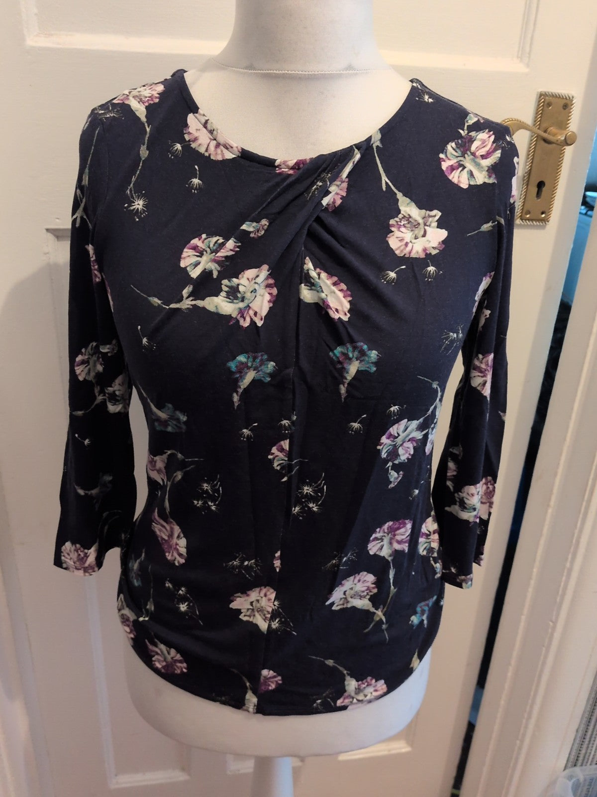 Classic 10 Midnight Floral Long Sleeve Blouse