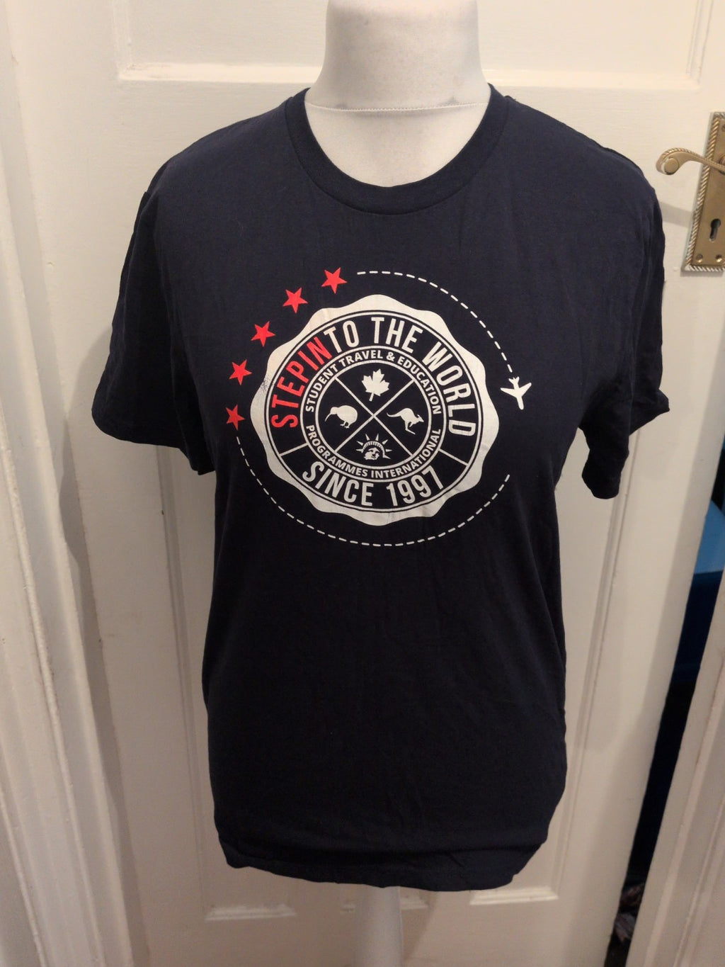 Medium Navy Printed Short Sleeve T-shirt