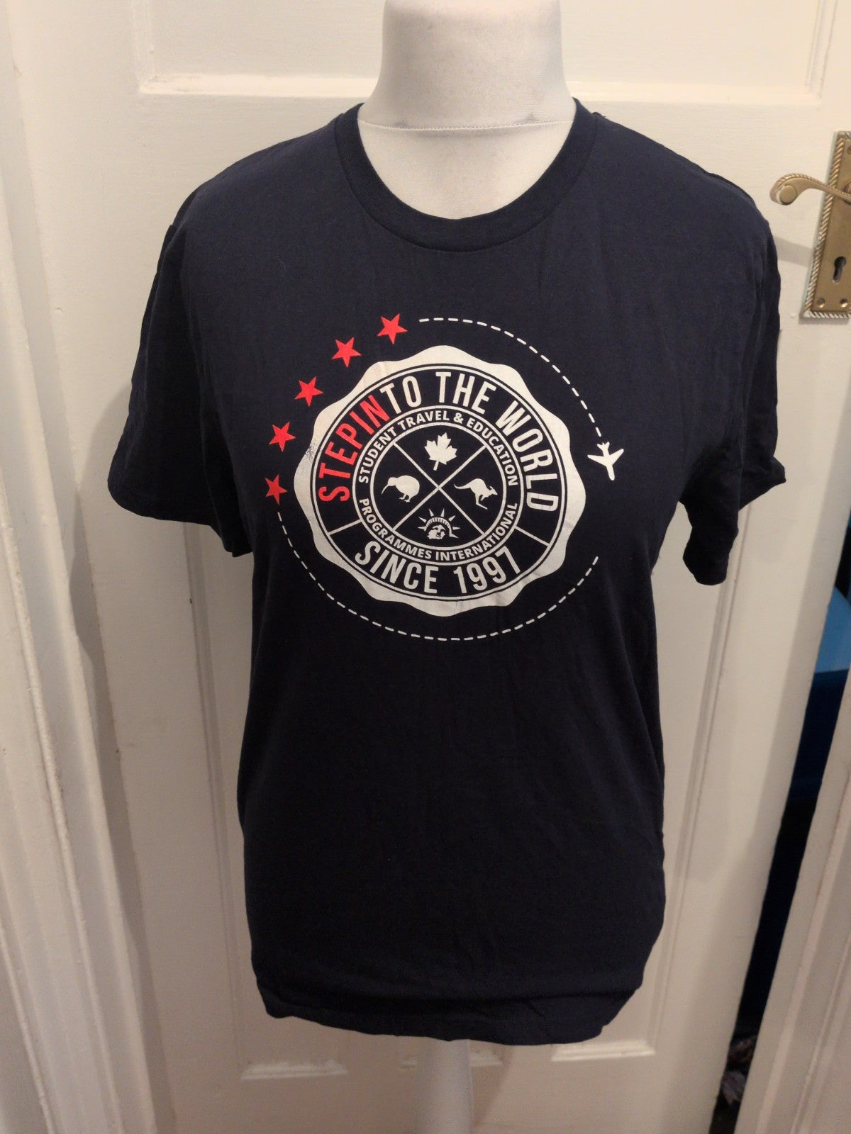 Medium Navy Printed Short Sleeve T-shirt
