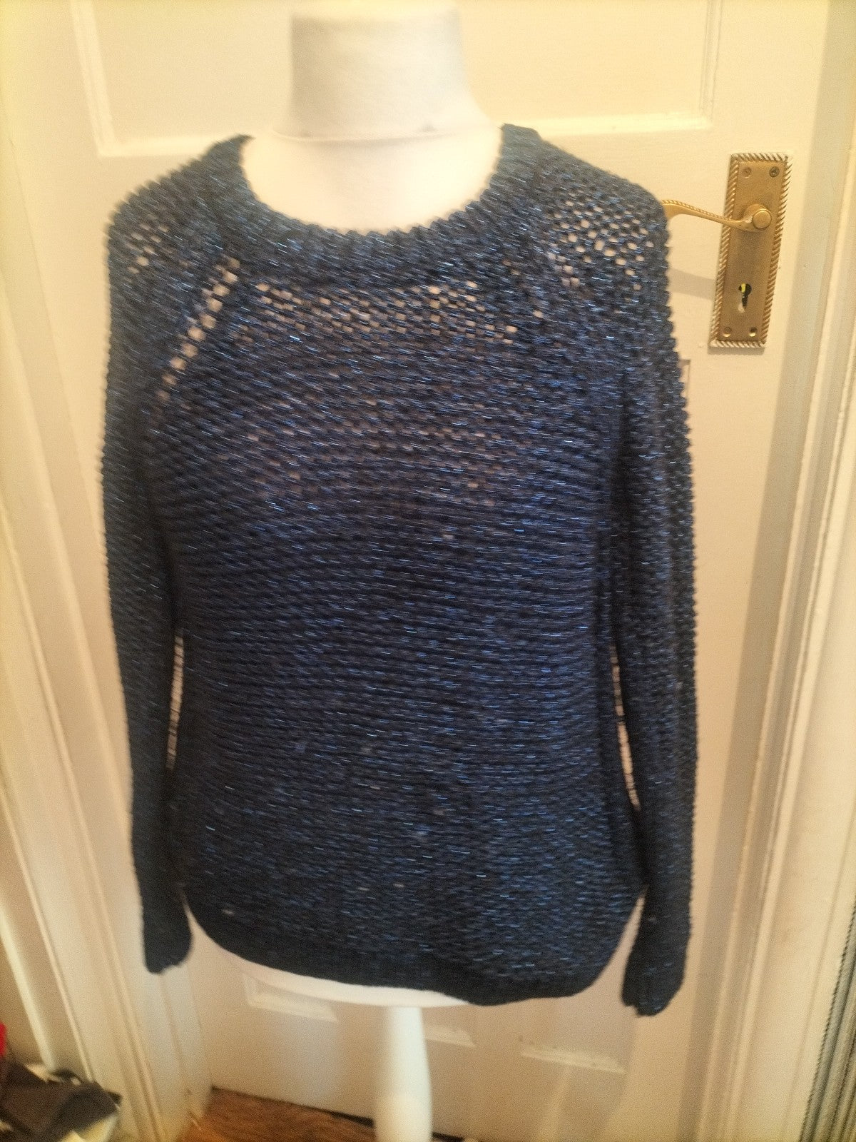 Ladies Limited Edition Size 12 Blue And Black Long Sleeved Jumper