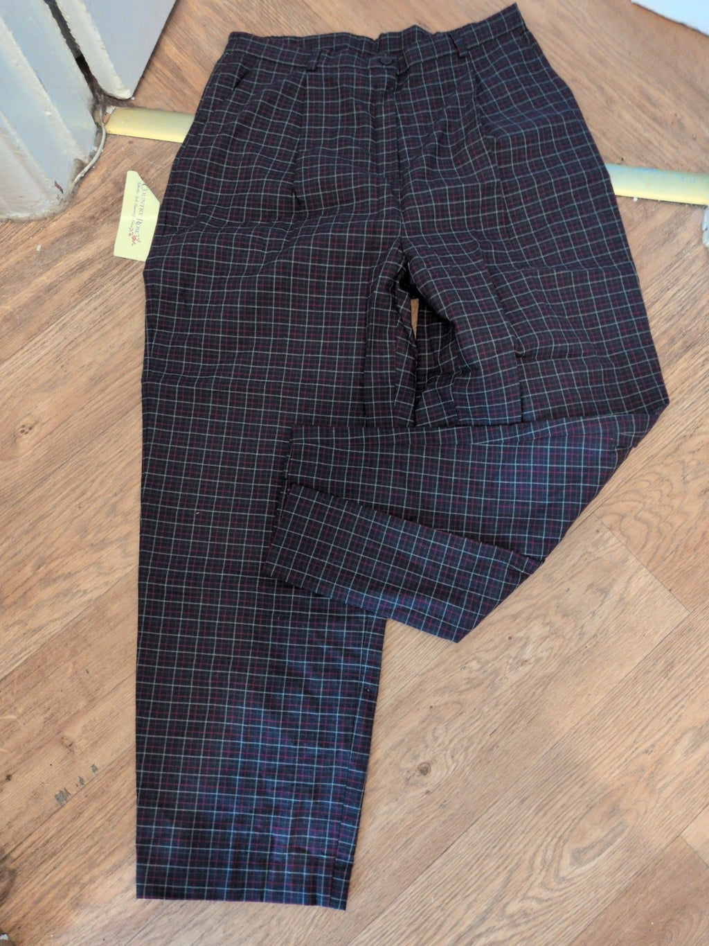 Brand New Country Rose 16 Navy Check Trousers RRP £30