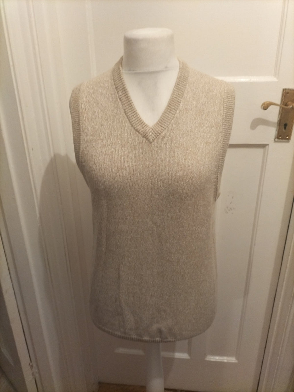 Mens BHS Size Small Stone Marl Sleeveless Jumper