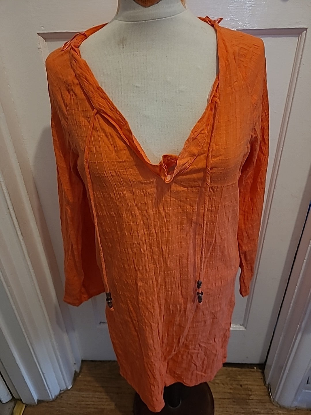 Ladies Next Size Small Orange Long Sleeved Tshirt Dress