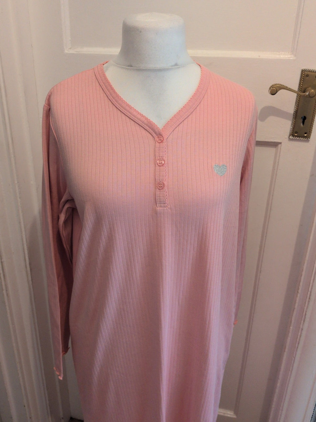 Damart Medium Pink Long Sleeve Nighty Dress