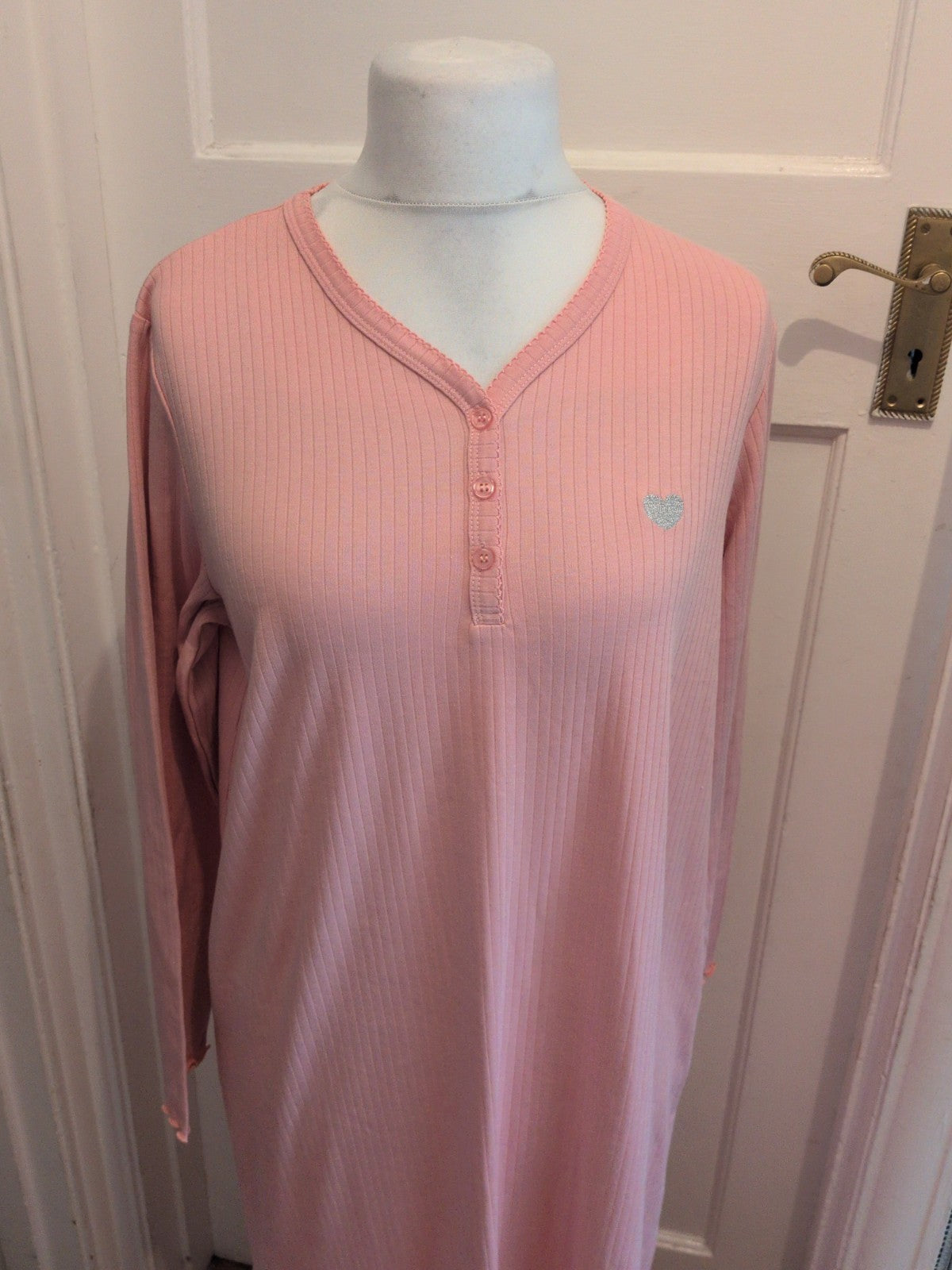 Damart Medium Pink Long Sleeve Nighty Dress