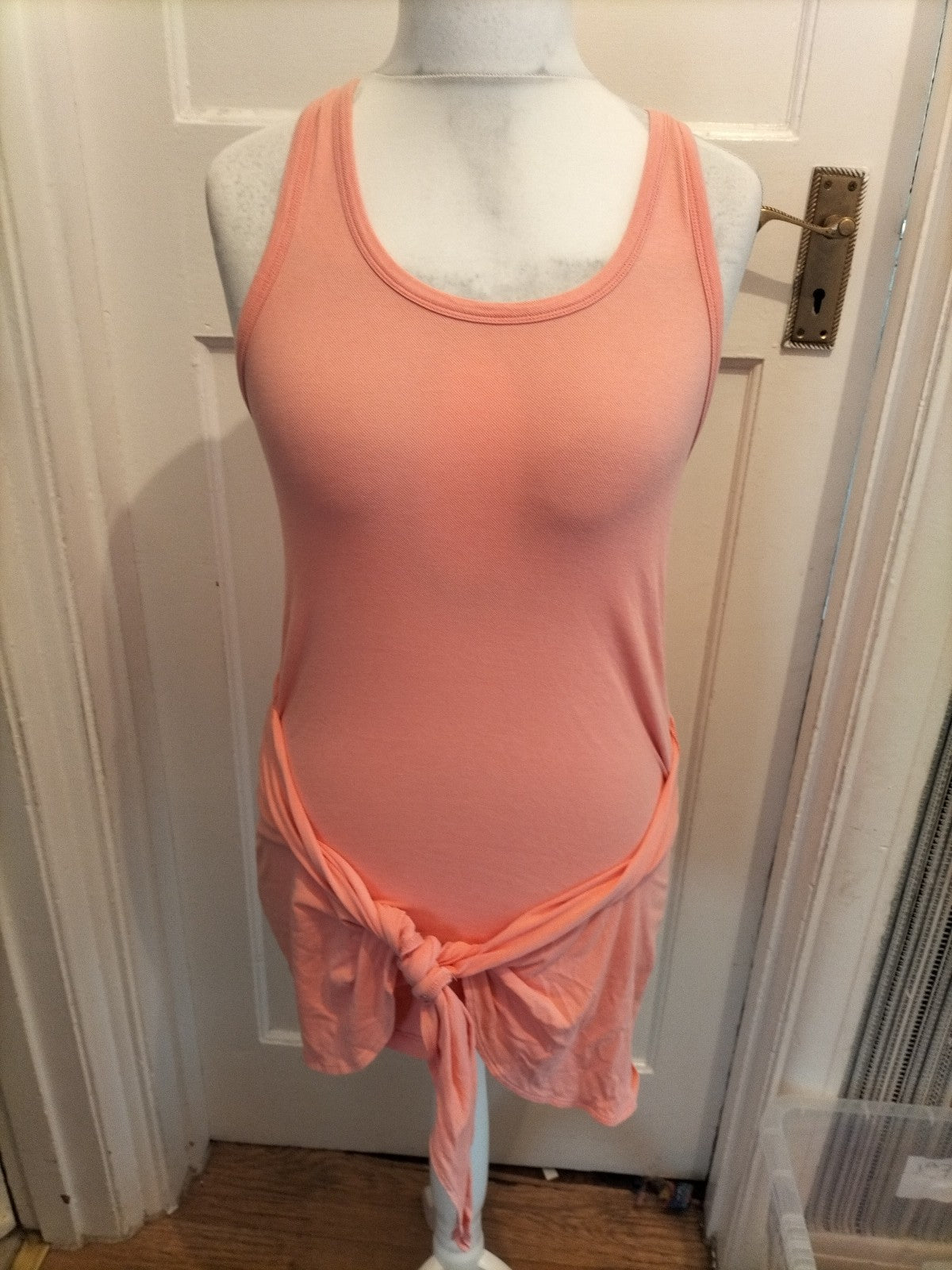 Ladies Zara Size Small Peachy Pink Sleeveless Longline Top