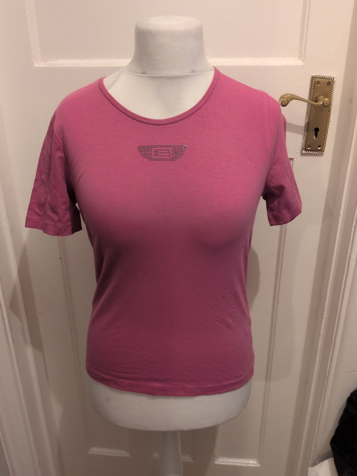 Basler 14 Pink With Stud Pattern Short Sleeve T-shirt