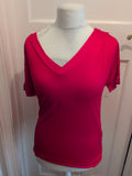 Marks And Spencer 10 Pink Short Sleeve V Neck Blouse