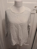 Ladies First Avenue Size M/L White Sequin Shoulder Long Sleeve Blouse