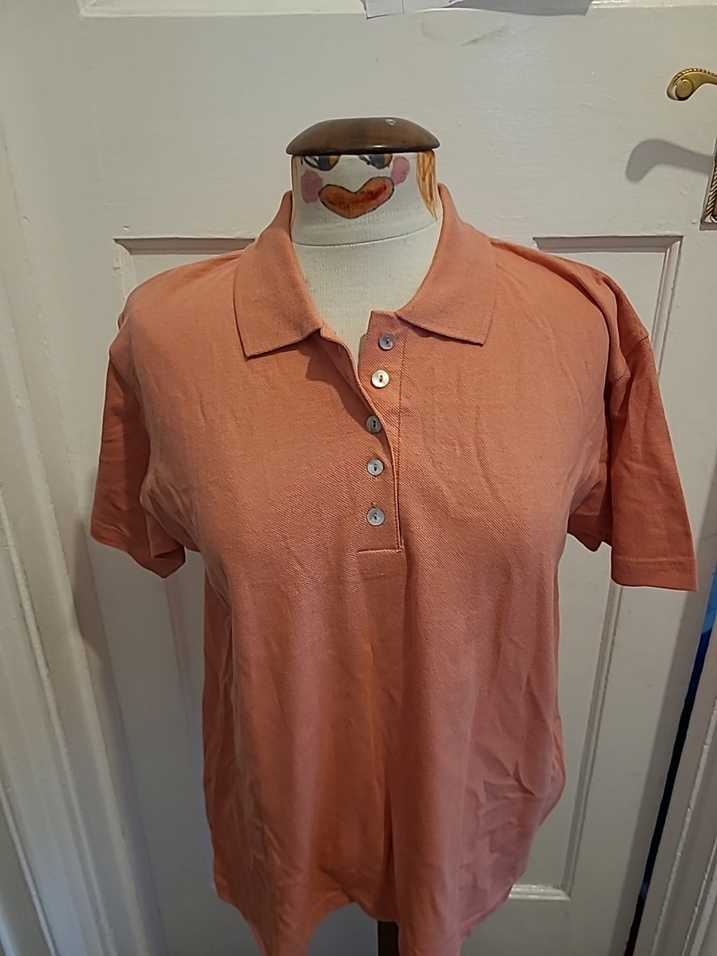 Ladies Compliments Size 14-16 Peach Short Sleeved Polo