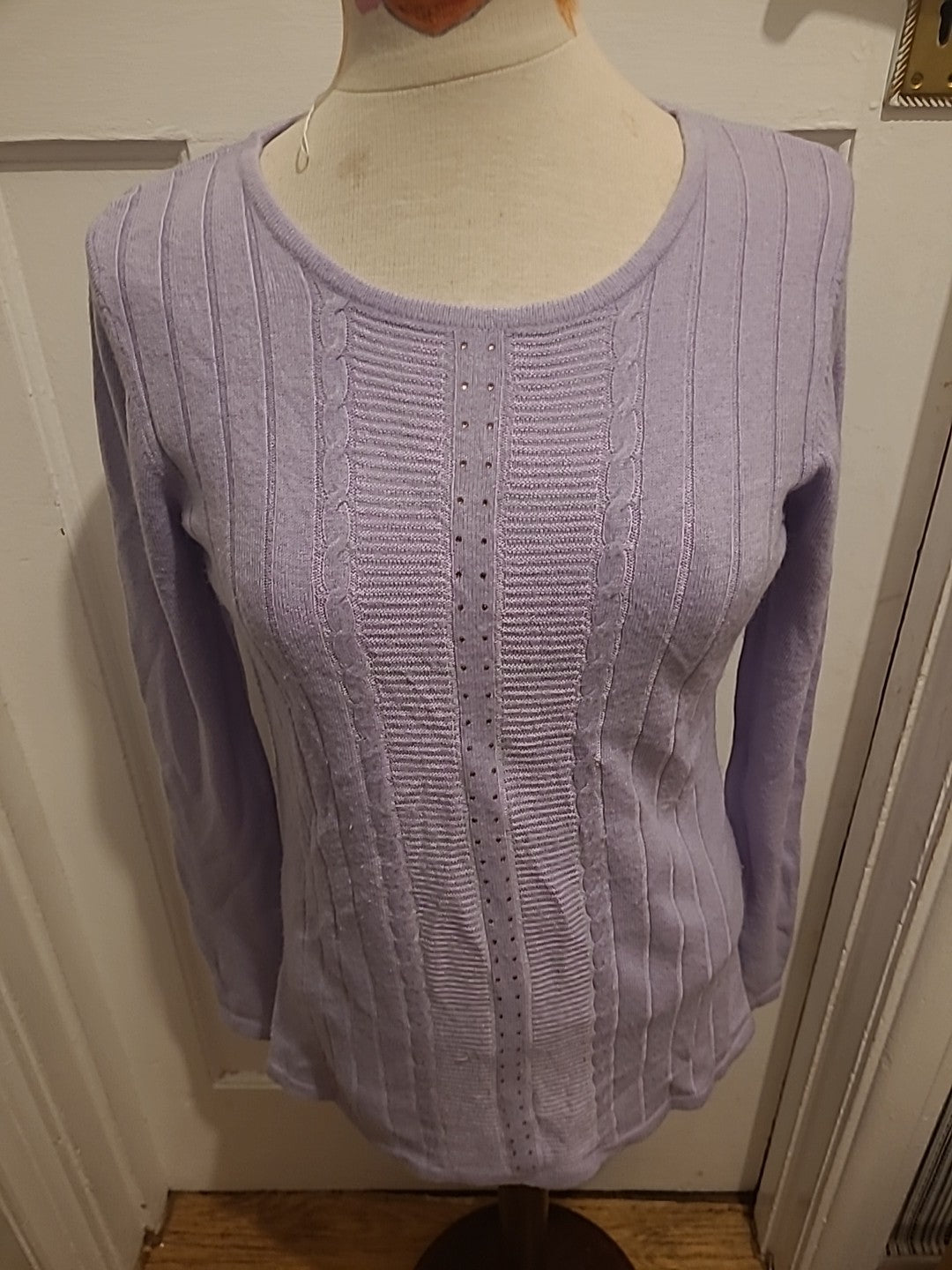 Ladies Anna Rose Size Medium Lilac Long Sleeved Pullover Jumper