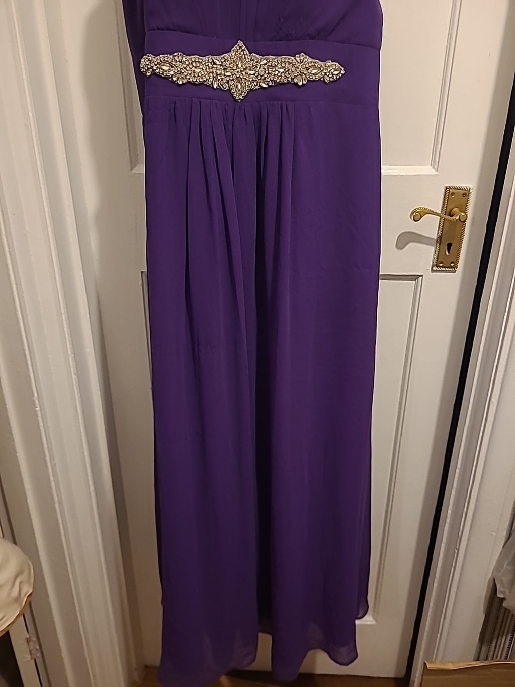 Ladies Angel Fashion Size 2XL Purple Diamonte Prom Evening Dress