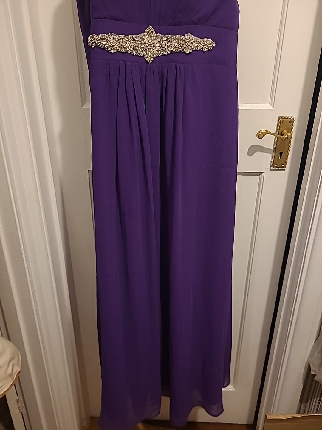 Ladies Angel Fashion Size 2XL Purple Diamonte Prom Evening Dress