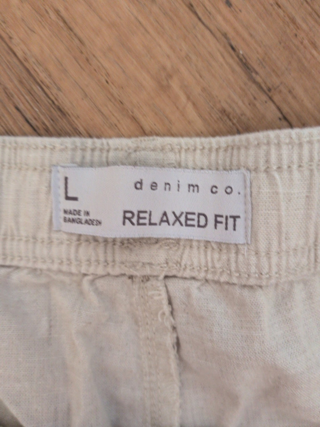 Mens Denim&Co Large Dark Stone Relaxed Fit Cargo Trousers