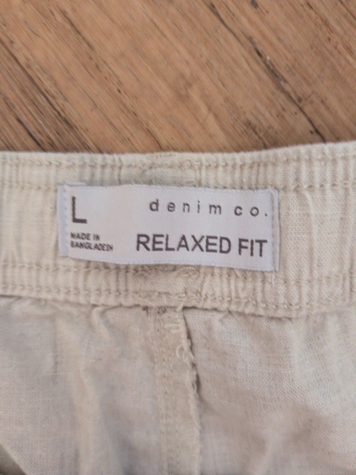 Mens Denim&Co Large Dark Stone Relaxed Fit Cargo Trousers
