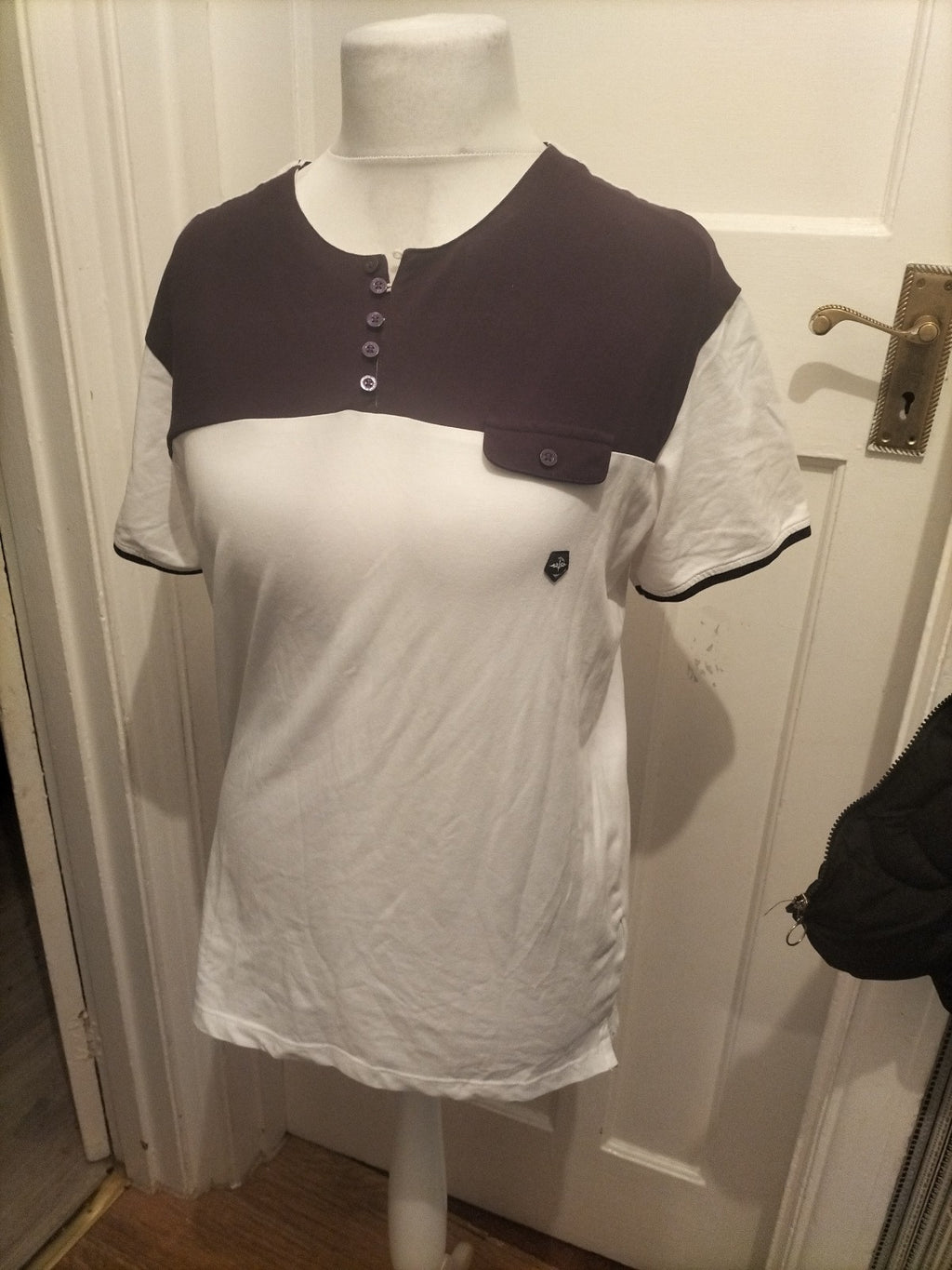Mens Strength And Honor Size XL Purple And White Short Sleeved Tshirt