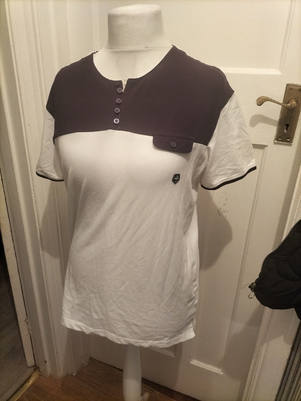 Mens Strength And Honor Size XL Purple And White Short Sleeved Tshirt