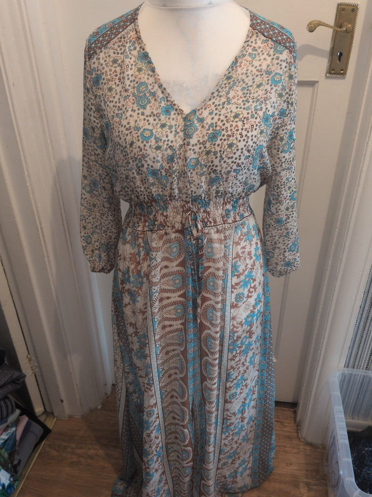 Ruiyige Multicoloured Large Semi See Through Long Length Dress