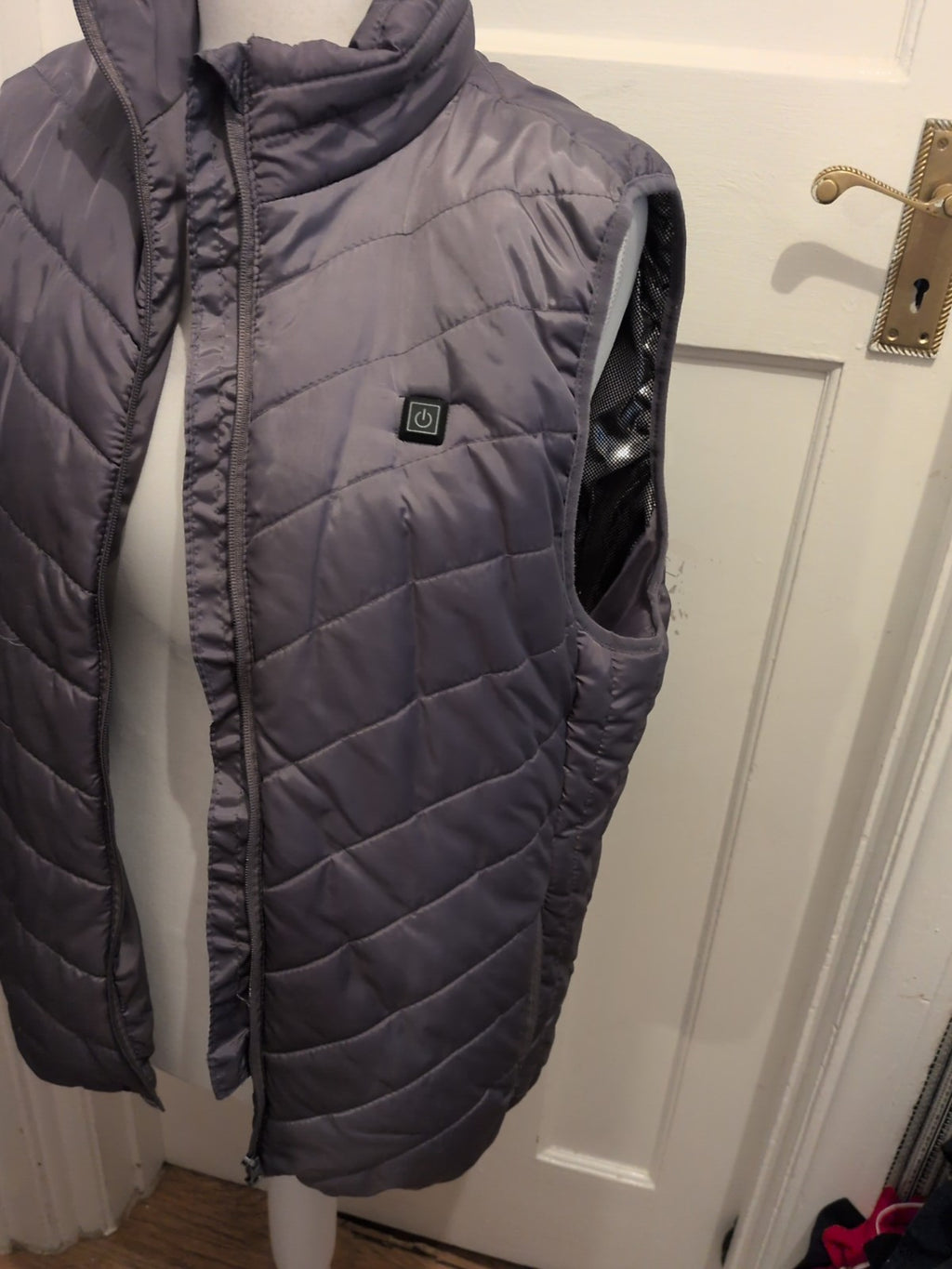 3XL Grey Sleeveless Puffer Jacket