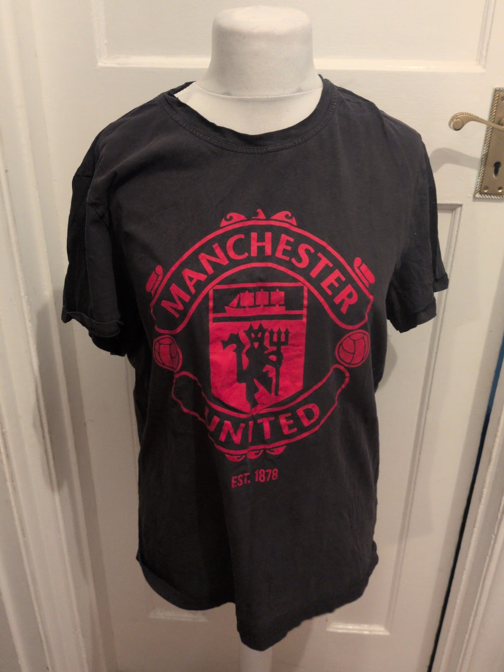 Manchester United XL Black And Print Print Short Sleeve T-shirt