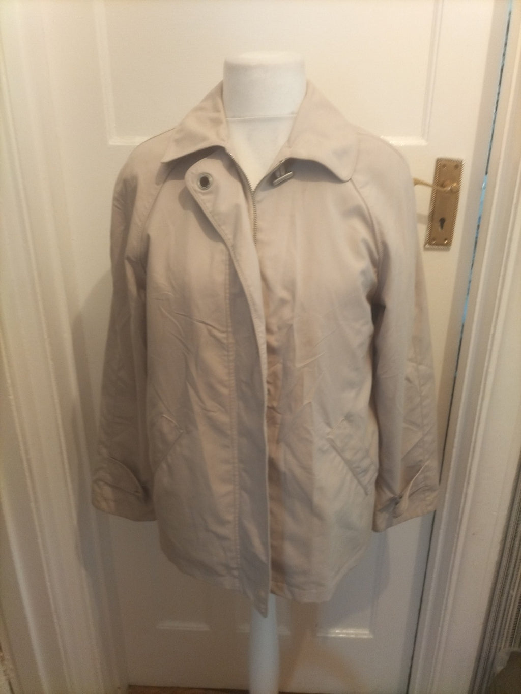 Ladies Dannimac Size M Stone Lined Zipped Jacket