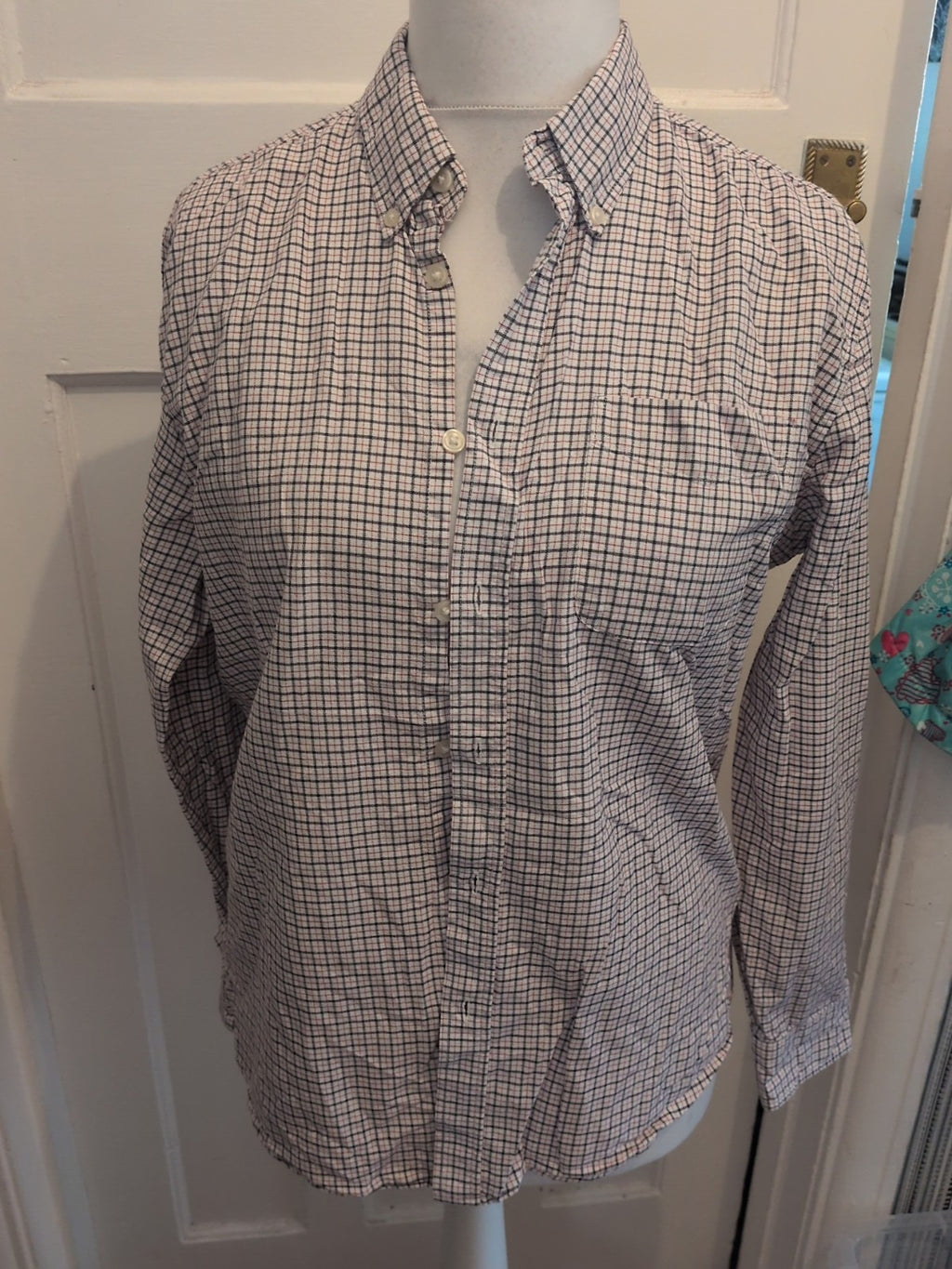 Tu Man Medium Regular Fit Black/Red/White Check Shirt Long Sleeve