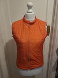 Ladies Size Medium Orange Puffer Jacket Sleeveless