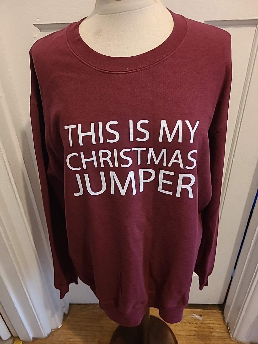 Mens Size 2XL Purple"Christmas" Long Sleeved Sweatshirt