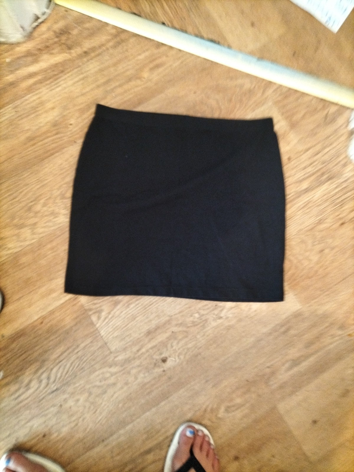 Primark 16 Black Plain Stretch Knee Length Skirt