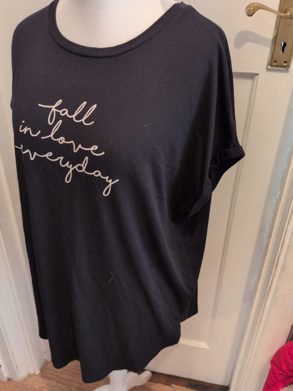 Ladies Papaya XL Black Print Short Sleeve Pyjama