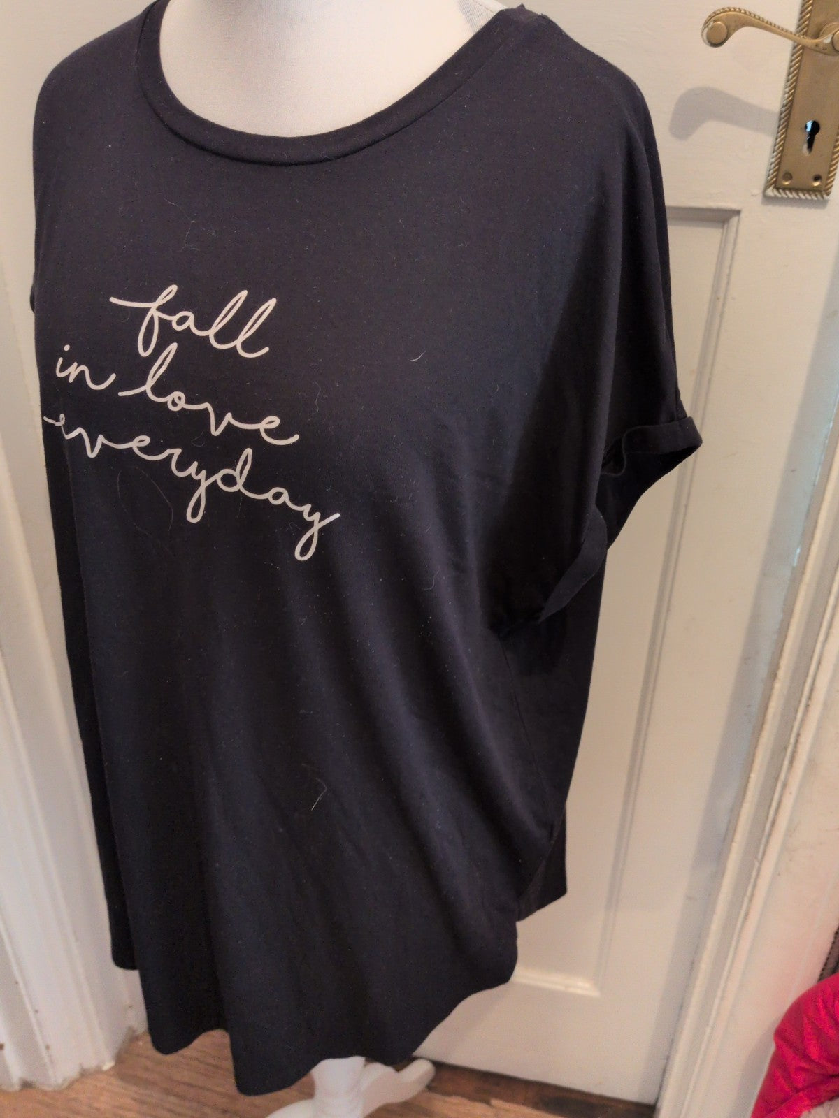 Ladies Papaya XL Black Print Short Sleeve Pyjama