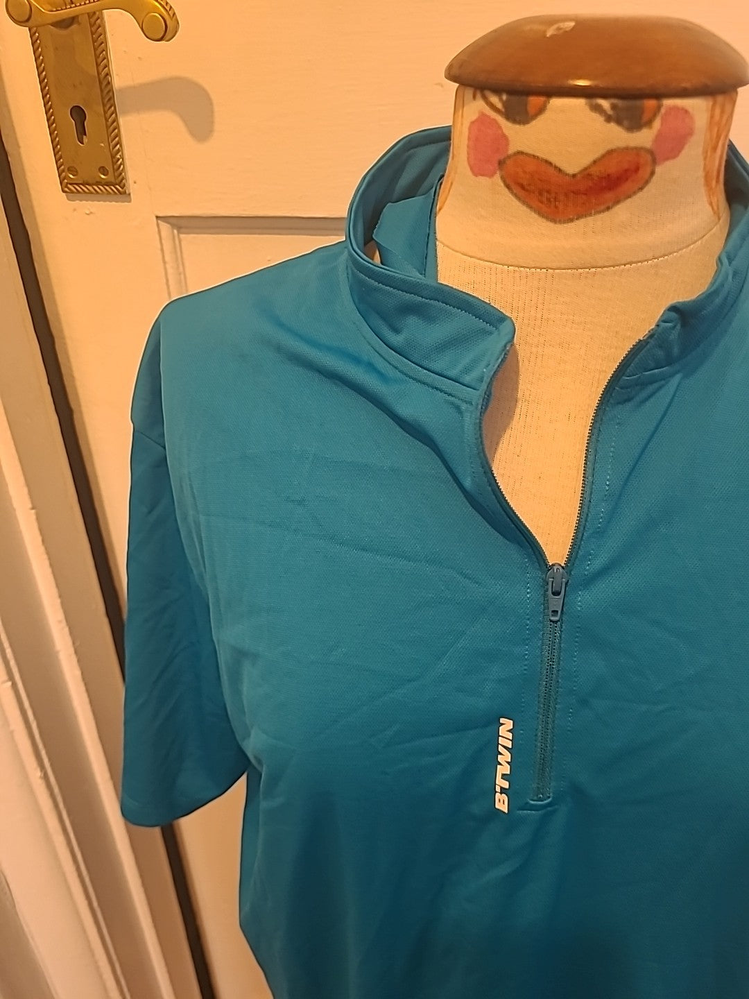 Mens Decathlon Size XL Blue Short Sleeved Activewear Top