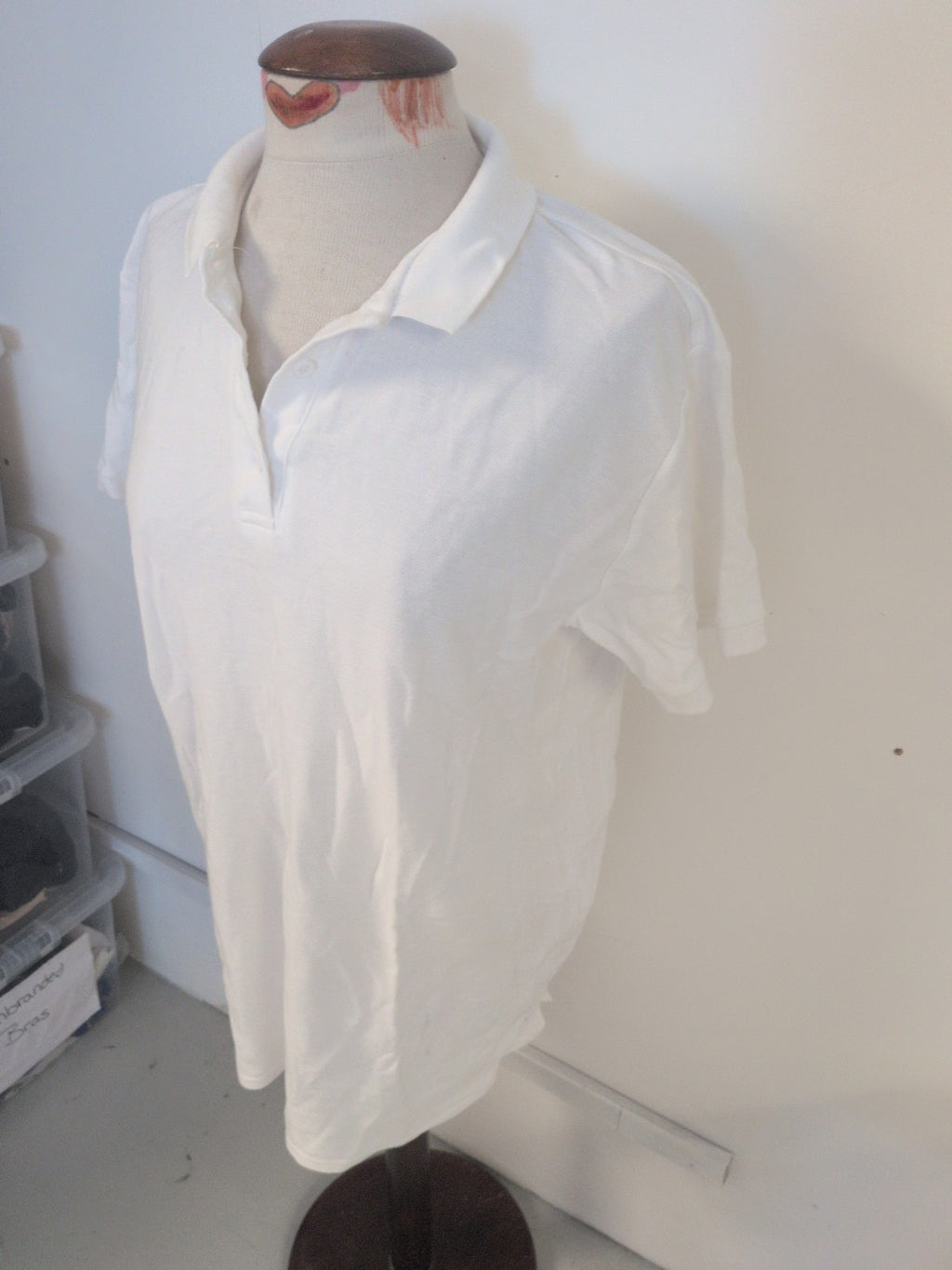 Gildan 2XL White Short Sleeve Polo Shirt Premium Cotton