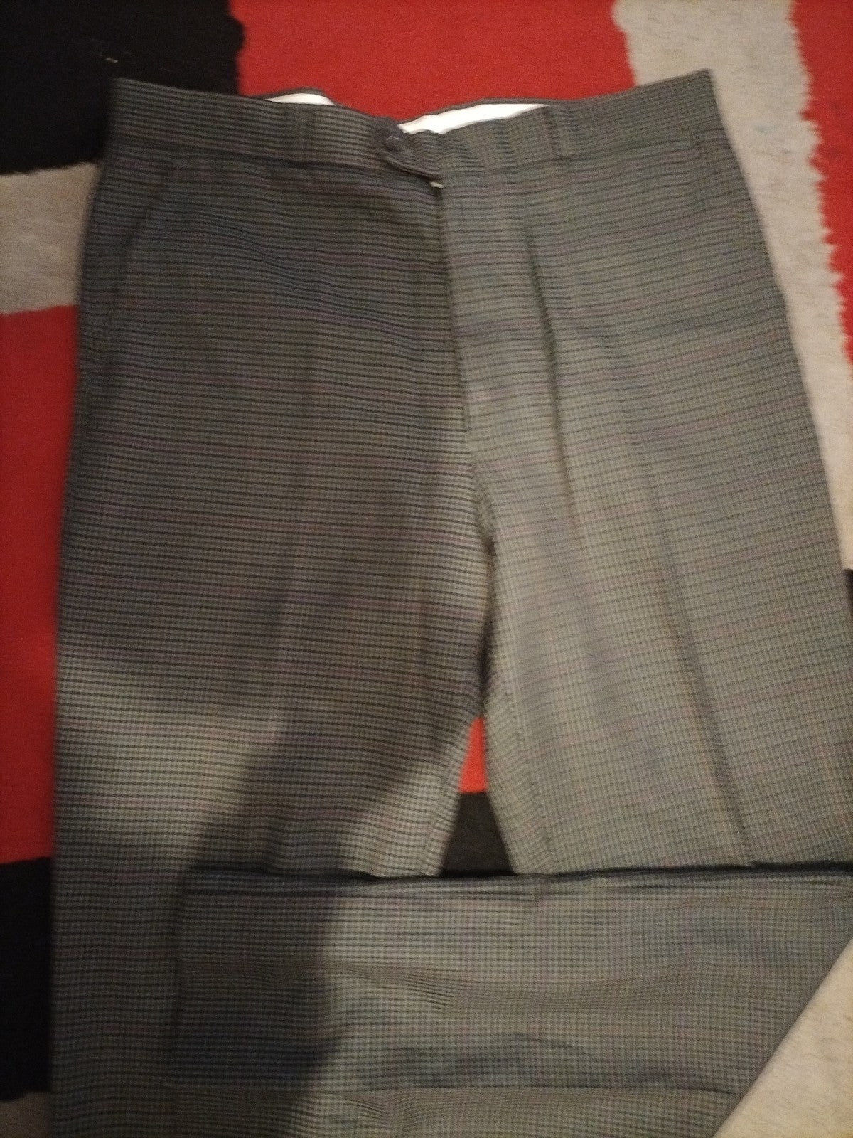 Ladies Size 36r Green Check Smart Trousers