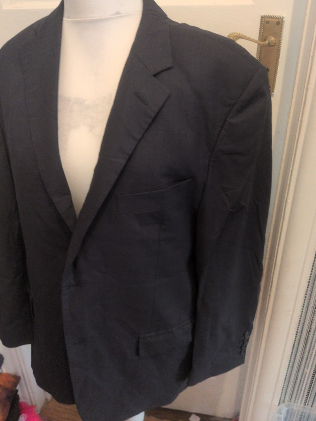 Marks And Spencer 42s Navy Super 100s Wool Italian Suit Jacket